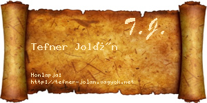 Tefner Jolán névjegykártya