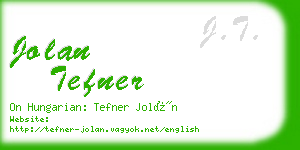 jolan tefner business card